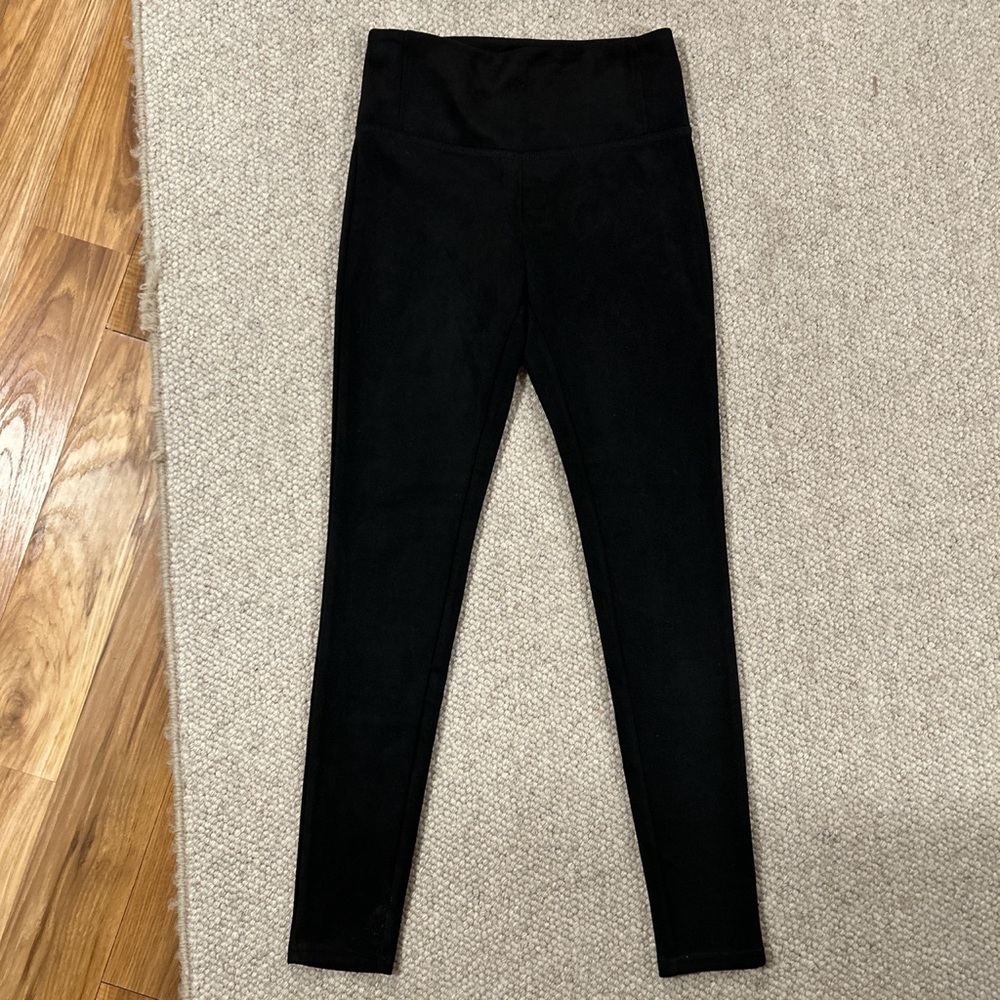 black faux suede leggings